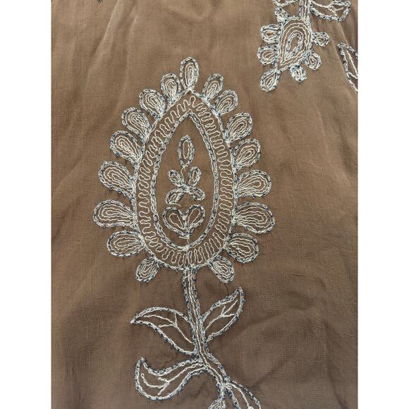 Free People bohemian gold/brown embroidered beaded floral embellishments XS - Picture 5 of 8